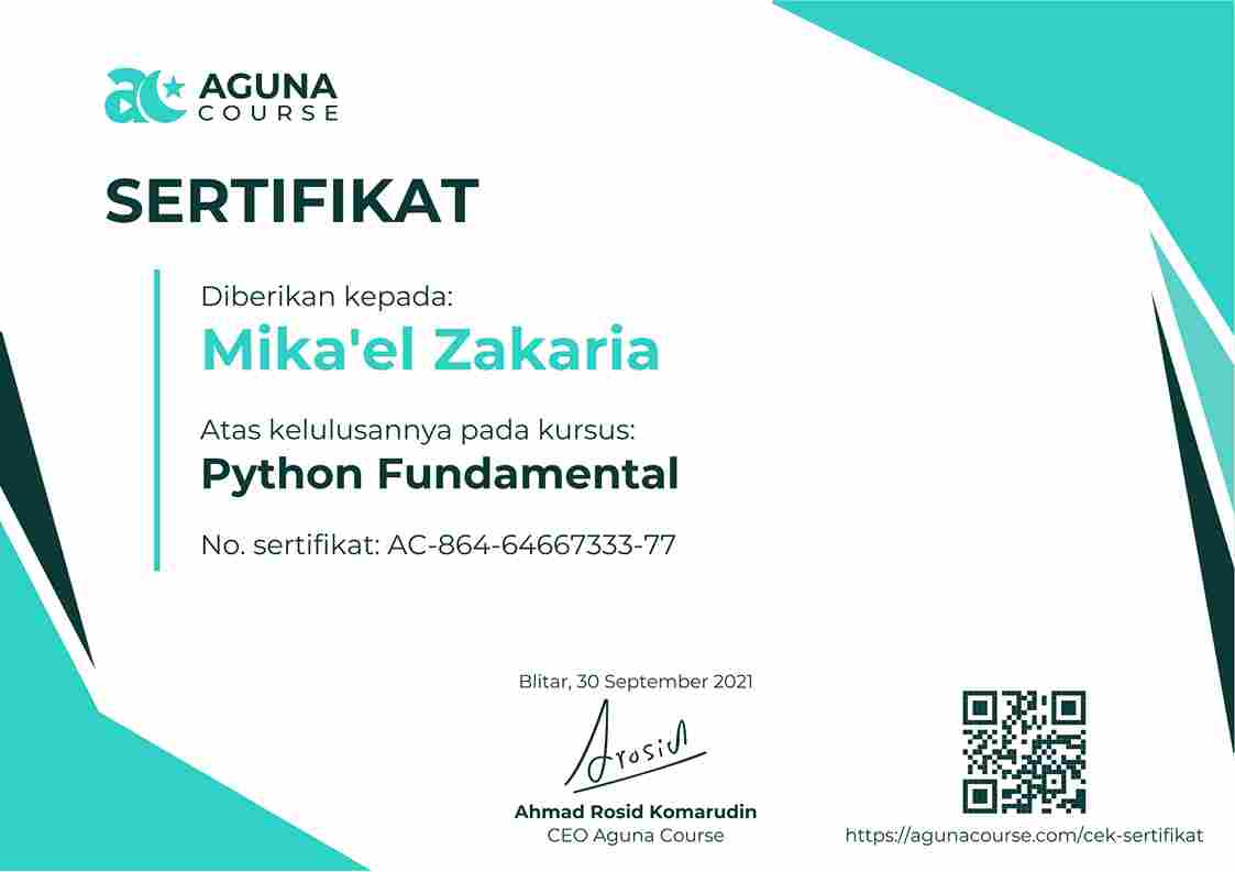 Python Fundamental Certificate AC-864-64667333-77