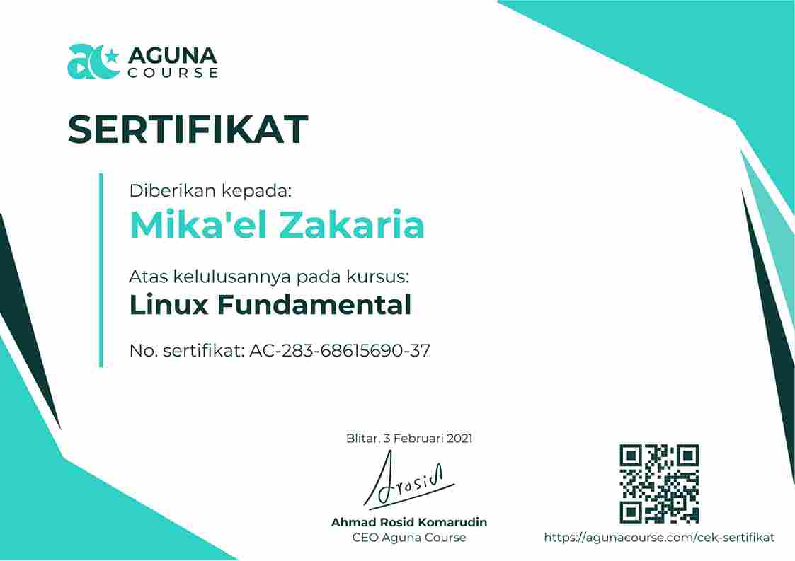 Linux Fundamental Certificate AC-283-68615690-37